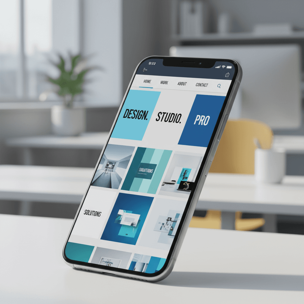 Mobile-responsive website design displayed on smartphone