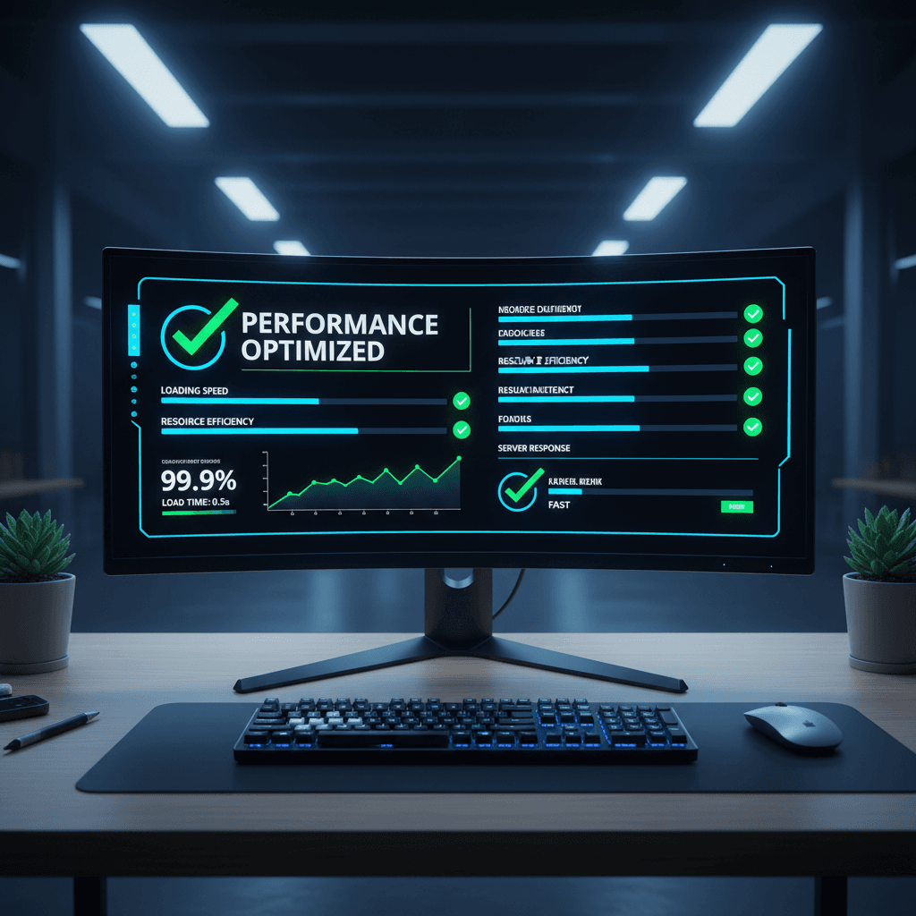 Website performance analytics and speed optimization dashboard