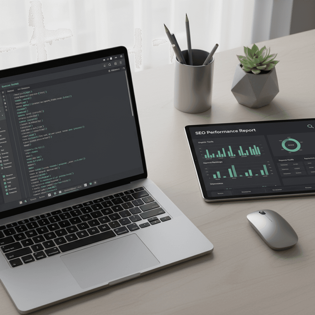 SEO-optimized code structure and search analytics